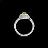 Image 2 : 2.11 ctw Certified SI/I Fancy Intense Yellow Diamond Ring 10K White Gold