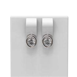 4 ctw Oval Diamond Earrings 18K White Gold
