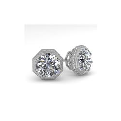 1.53 ctw Certified VS/SI Diamond Stud Earrings 18K White Gold