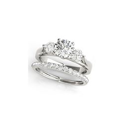 1.67 ctw VS/SI Diamond 3 Stone 2pc Wedding Set 14K White Gold