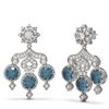 Image 2 : 6.3 ctw Intense Blue Diamond Earrings 18K White Gold