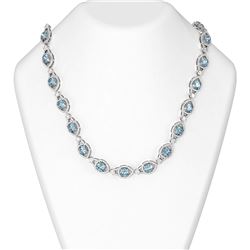 53.05 ctw Aquamarine & Diamond Necklace 18K White Gold