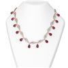 Image 1 : 44.99 ctw Ruby & Diamond Necklace 18K Rose Gold