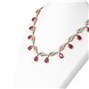 Image 2 : 44.99 ctw Ruby & Diamond Necklace 18K Rose Gold