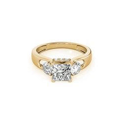1.35 ctw VS/SI Princess Cut Diamond 3 Stone Ring 18K Yellow Gold