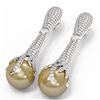 Image 2 : 4.28 ctw Diamond and Pearl Earrings 18K White Gold