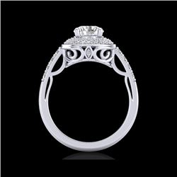 1.7 ctw VS/SI Diamond Solitaire Art Deco Ring 18K White Gold