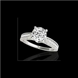1.21 ctw Certified Diamond Solitaire Antique Ring 10K White Gold