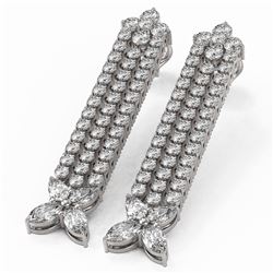 4.28 ctw Marquise and Pear Cut Diamond Earrings 18K White Gold
