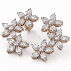 7 ctw Marquise Cut Diamond Designer Earrings 18K Rose Gold