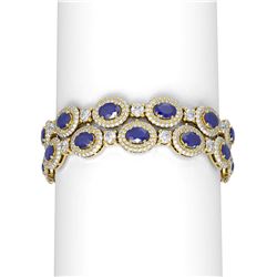 37.41 ctw Sapphire & Diamond Bracelet 18K Yellow Gold