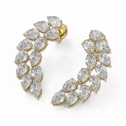 5.28 ctw Pear Diamond Designer Earrings 18K Yellow Gold
