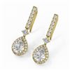 Image 1 : 3 ctw Pear Cut Diamond Designer Earrings 18K Yellow Gold