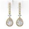 Image 2 : 3 ctw Pear Cut Diamond Designer Earrings 18K Yellow Gold