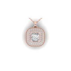 1.60 ctw Princess VS/SI Diamond Art Deco Micro Necklace 18K Rose Gold