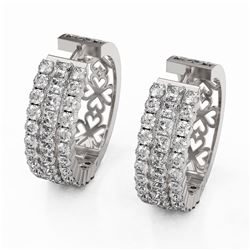 6.76 ctw Princess Cut Diamond Designer Earrings 18K White Gold