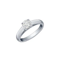 0.60 ctw Certified VS/SI Diamond Solitaire Ring 18K White Gold