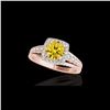 Image 1 : 1.75 ctw Certified SI/I Fancy Intense Yellow Diamond Ring 10K Rose Gold