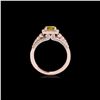 Image 2 : 1.75 ctw Certified SI/I Fancy Intense Yellow Diamond Ring 10K Rose Gold