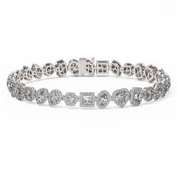 13 ctw Mix Cut Diamonds Designer Bracelet 18K White Gold