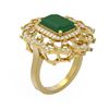 Image 1 : 6.75 ctw Emerald & Diamond Ring 18K Yellow Gold