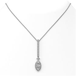 1.6 ctw Marquise Cut Diamond Designer Necklace 18K White Gold