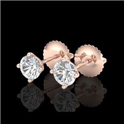 0.65 ctw VS/SI Diamond Solitaire Art Deco Stud Earrings 18K Rose Gold