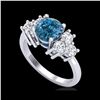 Image 1 : 2.1 ctw Intense Blue Diamond Engagement Ring 18K White Gold