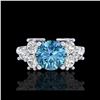 Image 2 : 2.1 ctw Intense Blue Diamond Engagement Ring 18K White Gold