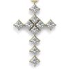 Image 1 : 2 ctw Princess Diamond Designer Cross Necklace 18K Yellow Gold