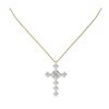 Image 2 : 2 ctw Princess Diamond Designer Cross Necklace 18K Yellow Gold
