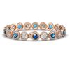 Image 2 : 15.35 ctw Blue & Diamond Micro Pave Bracelet 18K Rose Gold