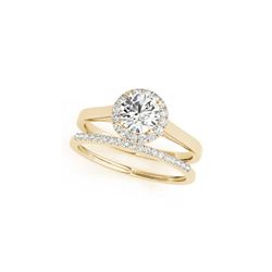 1.16 ctw Certified VS/SI Diamond 2pc Wedding Set Halo 14K Yellow Gold