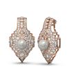 Image 2 : 4.14 ctw Diamond and Pearl Earrings 18K Rose Gold