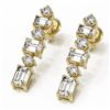 Image 1 : 3.22 ctw Emerald Cut Diamond Designer Earrings 18K Yellow Gold