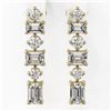 Image 2 : 3.22 ctw Emerald Cut Diamond Designer Earrings 18K Yellow Gold