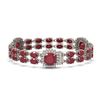 Image 2 : 40.35 ctw Ruby & Diamond Bracelet 14K White Gold