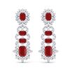 Image 1 : 30.25 ctw Designer Ruby & VS Diamond Earrings 18K White Gold