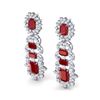 Image 2 : 30.25 ctw Designer Ruby & VS Diamond Earrings 18K White Gold