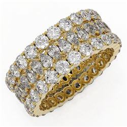 7.66 ctw Pear Cut Diamond Eternity Ring 18K Yellow Gold