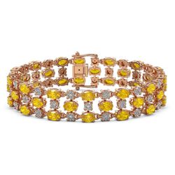 20.78 ctw Fancy Citrine & Diamond Bracelet 10K Rose Gold
