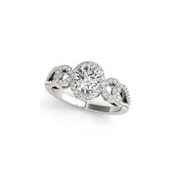1.15 ctw Certified VS/SI Diamond Halo Ring 18K White Gold