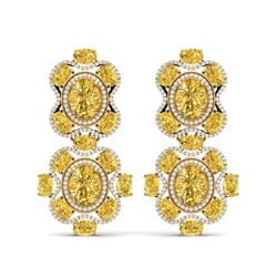 29.21 ctw Canary Citrine & VS Diamond Earrings 18K Yellow Gold