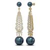 Image 2 : 3.2 ctw Diamond and Pearl Earrings 18K Yellow Gold