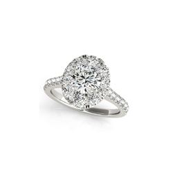 1.7 ctw Certified VS/SI Diamond Halo Ring 18K White Gold