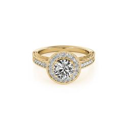 0.81 ctw Certified VS/SI Diamond Halo Ring 18K Yellow Gold