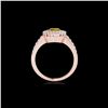 Image 2 : 1.5 ctw Certified SI/I Fancy Intense Yellow Diamond Ring 10K Rose Gold