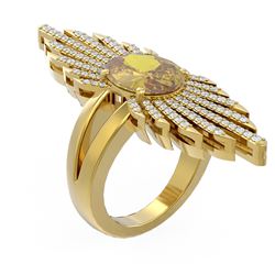4.57 ctw Canary Citrine & Diamond Ring 18K Yellow Gold
