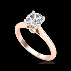1.08 ctw VS/SI Diamond Solitaire Art Deco Ring 18K Rose Gold