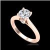 Image 1 : 1.08 ctw VS/SI Diamond Solitaire Art Deco Ring 18K Rose Gold